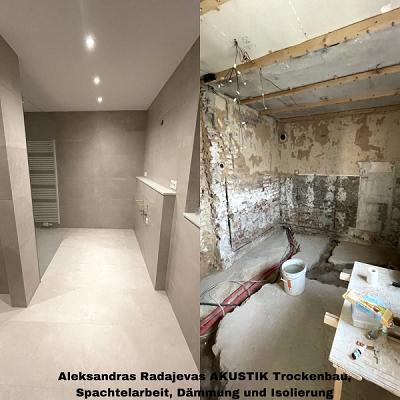 Aleksandras Radajevas Trockenbau, Dämmung, Isolierung und Fliesenverlegung
